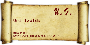 Uri Izolda névjegykártya
